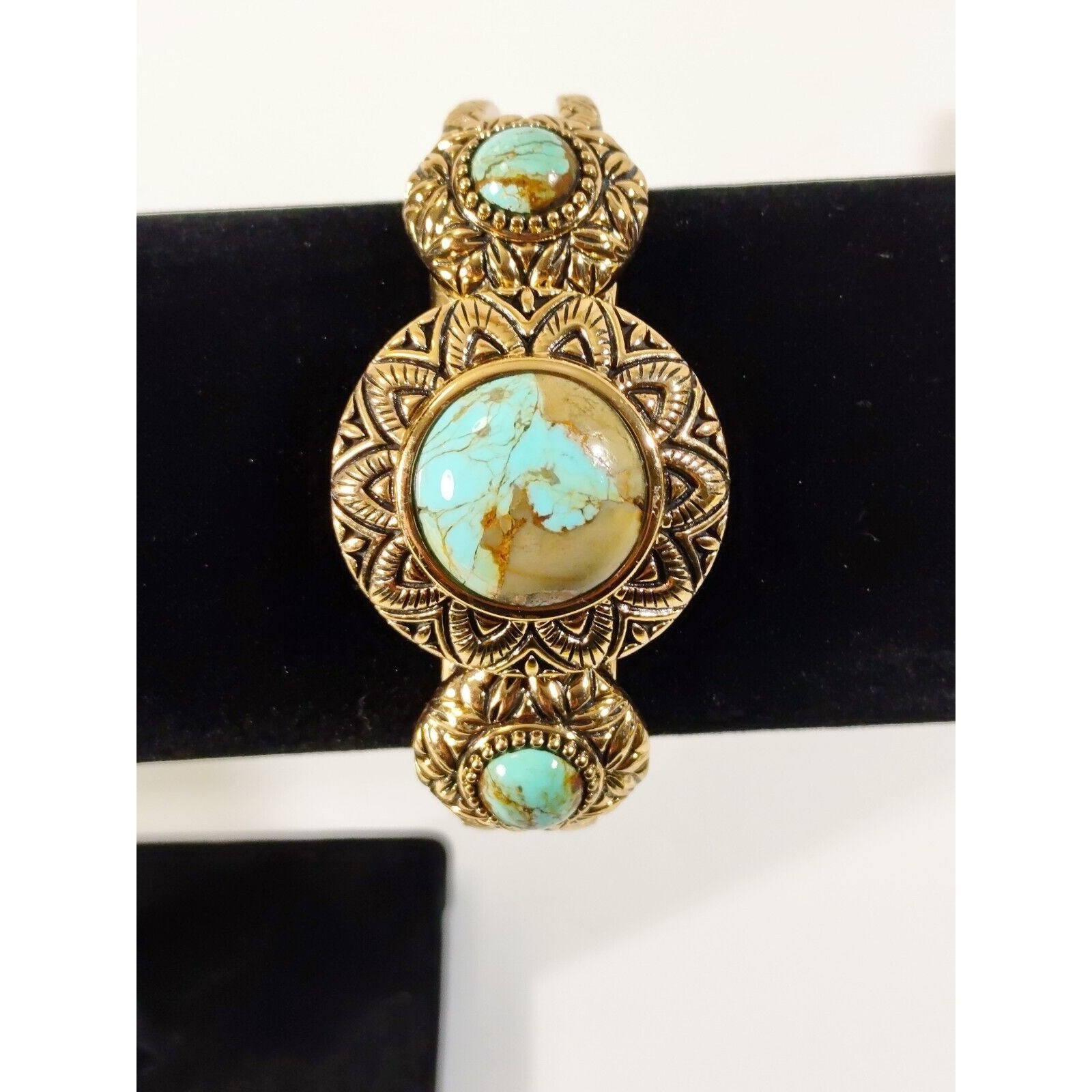 Barse Bronze Turquoise Cuff Bracelet 117$